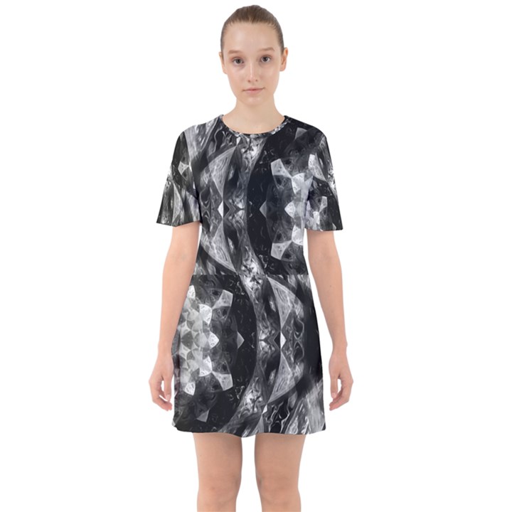 Gemini Mandala Sixties Short Sleeve Mini Dress