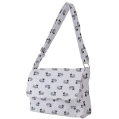 Funny Monster Feline Drawing Motif Pattern Full Print Messenger Bag (s) by dflcprintsclothing