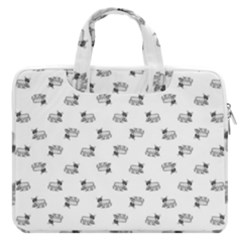 Funny Monster Feline Drawing Motif Pattern Macbook Pro Double Pocket Laptop Bag (large) by dflcprintsclothing