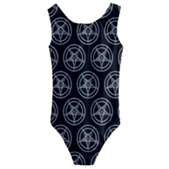 Baphomet Pentagram Kids  Cut-out Back One Piece Swimsuit by Malvagia