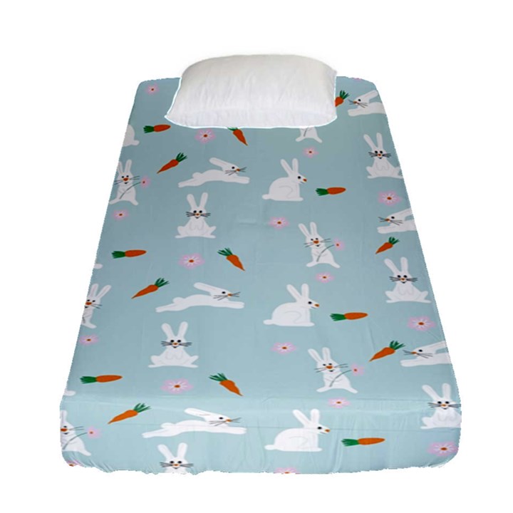 Funny And Funny Hares  And Rabbits In The Meadow Fitted Sheet (Single Size)