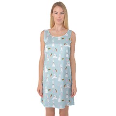 Funny And Funny Hares  And Rabbits In The Meadow Sleeveless Satin Nightdress by SychEva