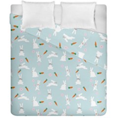 Funny And Funny Hares  And Rabbits In The Meadow Duvet Cover Double Side (california King Size) by SychEva