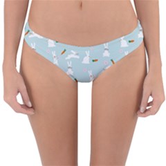 Funny And Funny Hares  And Rabbits In The Meadow Reversible Hipster Bikini Bottoms by SychEva