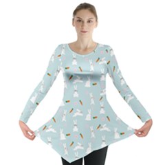 Funny And Funny Hares  And Rabbits In The Meadow Long Sleeve Tunic  by SychEva