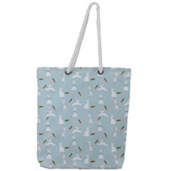 Funny And Funny Hares  And Rabbits In The Meadow Full Print Rope Handle Tote (large) by SychEva