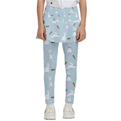 Funny And Funny Hares  And Rabbits In The Meadow Kids  Skirted Pants by SychEva