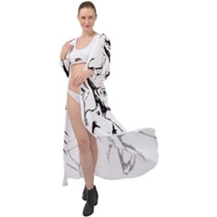 Paul Alien Maxi Chiffon Beach Wrap by KenArtShop