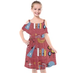 50s Kids  Cut Out Shoulders Chiffon Dress by InPlainSightStyle