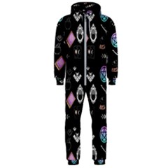 Witch Goth Pastel Pattern Hooded Jumpsuit (men)  by InPlainSightStyle