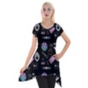 Witch Goth Pastel Pattern Short Sleeve Side Drop Tunic View1