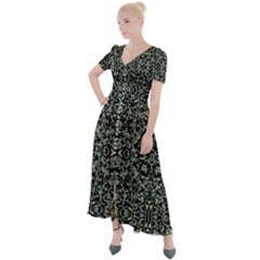 Initricate Ornate Abstract Print Button Up Short Sleeve Maxi Dress by dflcprintsclothing
