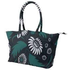 Folk Flowers Pattern Canvas Shoulder Bag by Eskimos