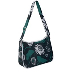 Folk Flowers Pattern Zip Up Shoulder Bag by Eskimos