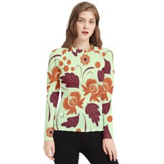 Folk Flowers Pattern Women s Long Sleeve Rash Guard by Eskimos