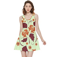 Folk Flowers Pattern Inside Out Reversible Sleeveless Dress