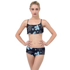 Folk flowers pattern Layered Top Bikini Set