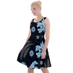 Folk Flowers Pattern Knee Length Skater Dress by Eskimos