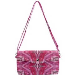 Magenta Marbling Symmetry Removable Strap Clutch Bag by kaleidomarblingart