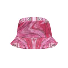 Magenta Marbling Symmetry Bucket Hat (kids) by kaleidomarblingart