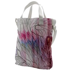 Flowing Petals Canvas Messenger Bag by kaleidomarblingart