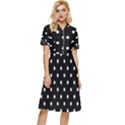 1950 Black White Dots Button Top Knee Length Dress View1