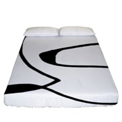Black And White Abstract Linear Decorative Art Fitted Sheet (king Size) by dflcprintsclothing