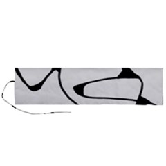 Black And White Abstract Linear Decorative Art Roll Up Canvas Pencil Holder (l) by dflcprintsclothing