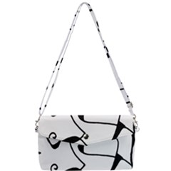 Black And White Abstract Linear Decorative Art Removable Strap Clutch Bag by dflcprintsclothing