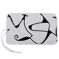 Black And White Abstract Linear Decorative Art Pen Storage Case (m) by dflcprintsclothing