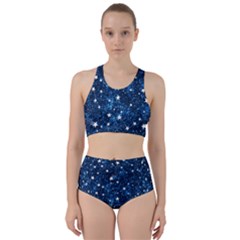 Dark Blue Stars Racer Back Bikini Set by AnkouArts