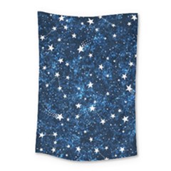 Dark Blue Stars Small Tapestry