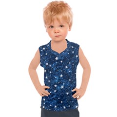 Dark Blue Stars Kids  Sport Tank Top