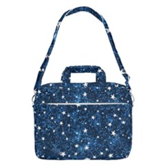 Dark Blue Stars Macbook Pro Shoulder Laptop Bag  by AnkouArts