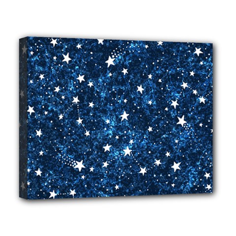 Dark Blue Stars Deluxe Canvas 20  X 16  (stretched) by AnkouArts