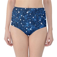Dark Blue Stars Classic High-waist Bikini Bottoms by AnkouArts