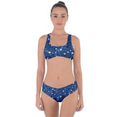 Dark Blue Stars Criss Cross Bikini Set