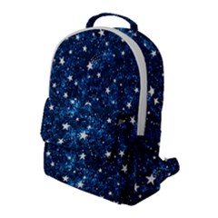 Dark Blue Stars Flap Pocket Backpack (large) by AnkouArts