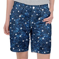 Dark Blue Stars Pocket Shorts