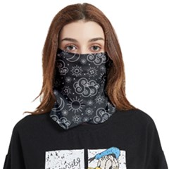 Dark Moon And Stars Face Covering Bandana (two Sides)