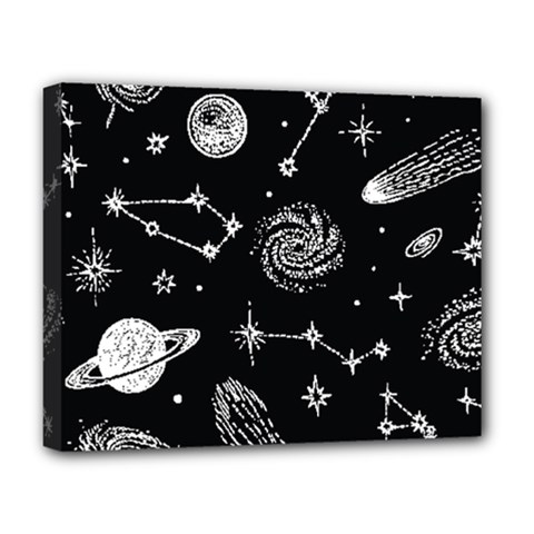 Dark Stars And Planets Deluxe Canvas 20  X 16  (stretched) by AnkouArts