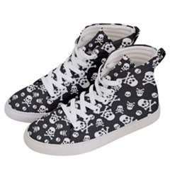 Skull And Cross Bone On Black Background Men s Hi-top Skate Sneakers