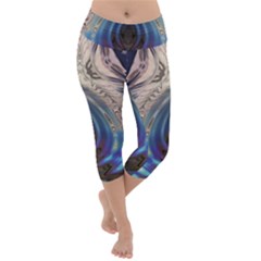 Desert Bloom Lightweight Velour Capri Yoga Leggings by MRNStudios