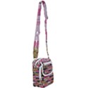 Abstract Glitter Gold, Black and Pink Camo Shoulder Strap Belt Bag View1