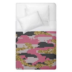 Abstract Glitter Gold, Black And Pink Camo Duvet Cover (single Size) by AnkouArts