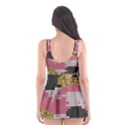Abstract Glitter Gold, Black and Pink Camo Skater Dress Swimsuit View2