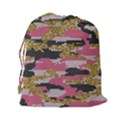 Abstract Glitter Gold, Black and Pink Camo Drawstring Pouch (2XL) View2