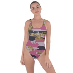 Abstract Glitter Gold, Black and Pink Camo Bring Sexy Back Swimsuit