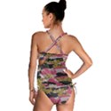Abstract Glitter Gold, Black and Pink Camo Tankini Set View2