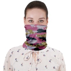 Abstract Glitter Gold, Black and Pink Camo Face Covering Bandana (Adult)